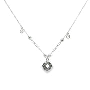 925 Sterling Silver Classic Pendant With Pearl Chain Necklace with Adjustable Length For Women